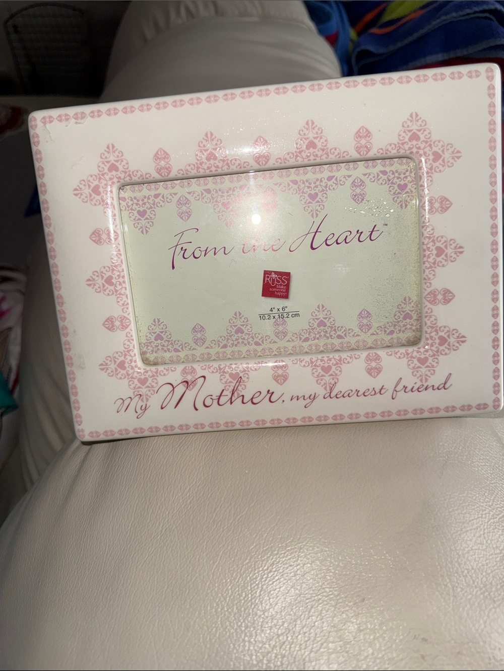 Russ Pink & White Decorative Photo Frame Insert